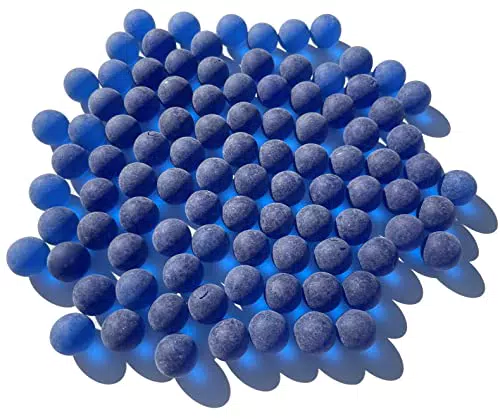 FAIRY TAIL & GLITZER FEE 90 Stück 500g Blaue Glasmurmeln Gefrostet Murmeln 16mm Glas-Steine Murmel Vasen-Füllungen Blau Murmeln Glitzersteine Dekoschalen Murmelspiel Glas