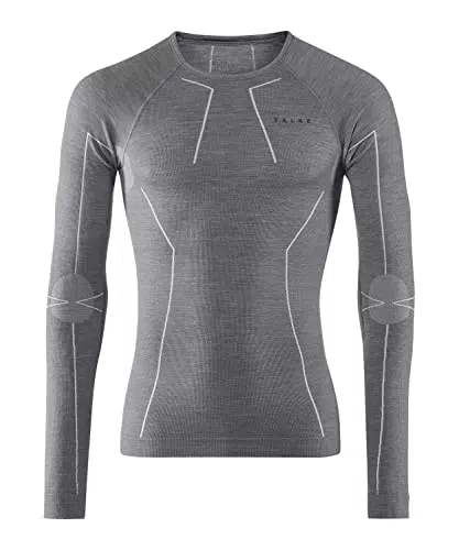 FALKE Herren Baselayer-Shirt Wool-Tech Round Neck M L/S SH Wolle Schnelltrocknend 1 Stück