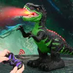 Ferngesteuertes Dinosaurier-Spielzeug, Tyrannosaurus Rex mit Sprühfunktion und coolem 360 ° drehbarem Stunt