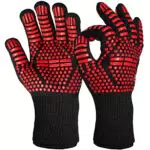 Feuerfeste Handschuhe : 2x BBQ Grill Handschuh 800 Grad Hitzeschutz Herren Hitzebeständig Kaminhandschuhe feuerfest Unisex Ofenhandschuhe OVERGRIL