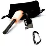 Feuerstahl outdoor mit Handmade Griff: 20.000 Zündungen - ⌀8 mm Ferro Rod - 80 mm lang - der ultimative Outdoor-Begleiter für Bushcrafting und mehr! Inklusive Magnesium Stab als Feuerzeug alternative