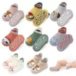 Firtink 8 Paare Rutschfeste Socken für Baby, Baumwolle Baby Socken Stoppersocken Kleinkinder Socken Anti Rutsch Socks für Toddlers and Kids
