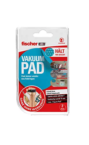 fischer VAKUUM PAD rund, Klebepad in Blau, Anti-Rutsch-Matte