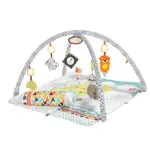 Fisher-Price HBB74 - 5 Sinnes Baby Spieldecke, kuschelig weiche Krabbeldecke mit Sensorik Spielzeug