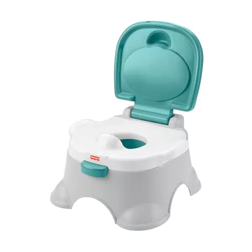 Fisher-Price HPY87 - 3-in-1-Töpfchentrainingsstuhl für Kinder und Fußbank mit abnehmbaren Toilettenring sowie waschbarem Eimer