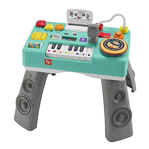 FISHER-PRICE Lernspaß DJ Spieltisch - musikalisches Lernspielzeug mit 3 Klavierspielmodi