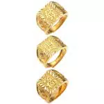 Flongo Herren-Ring Männer Ringe Daumenring Band Ring Siegelring Reich/Glück/Reichtum Grvur Schrift Größe verstellbar Herren-Accessoires Ring Set