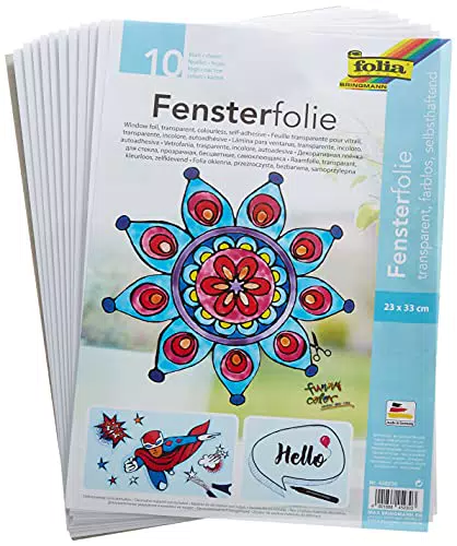 folia 450230 - Fensterfolie farblos, selbsthaftend, ca. 23 x 33 cm