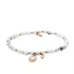 Fossil Armband Für Frauen Wellness, Innenlänge:165mm Weißes Halbedelsteinarmband