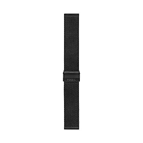 Fossil Armband für Herren 22mm Schwarz Edelstahl Mesh