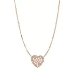 Fossil Damenkette Val Mosaic Heart Edelstahl roségoldfarben