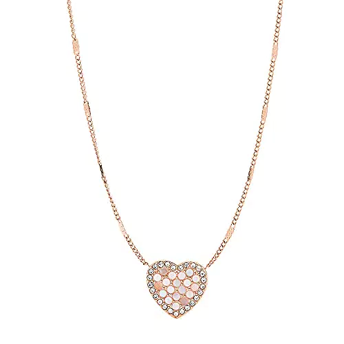 Fossil Damenkette Val Mosaic Heart Edelstahl roségoldfarben