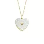 FOSSIL Halskette für Frauen Locket Collection Weiße Perlmuttkette Herz Halskette