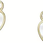 Fossil Ohrringe Für Frauen, Länge: 11.3mm, Breite: 5.4mm Gold Perlmutt