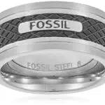 Fossil Ring Für Männer, Schwarzer Edelstahlring, JF00888040