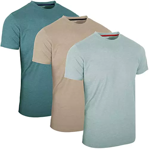 FULL TIME SPORTS 3Er Pack Herren Rundhals-T-Shirts-Lagune-Slate-Stone