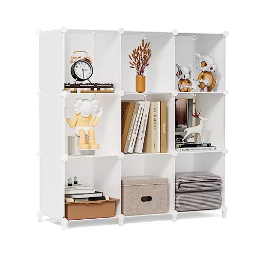 FUNLAX DIY Würfelregal, Regalsystem, Stapelbar Kunststoff Steckregal mit 6 Cubes