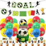 Fußball-Party-Deko-Set, 49-teiliges Kindergeburtstags-Luftballon-Set mit Fußballbannern