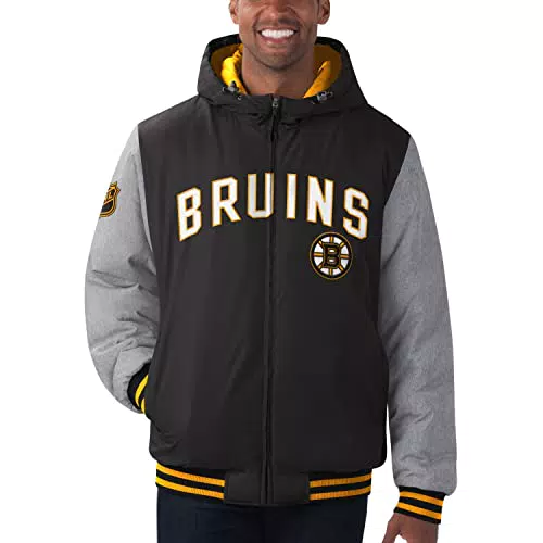 G-III - NHL Boston Bruins Cold Front Polyfilled Padded Jacke Farbe Schwarz