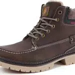 Gaatpot Damen Winterschuhe Warmfutter Gefüttert Schneestiefel Kurzschaft Stiefel Flache rutschfest Trekkingschuhe Winter Schneeboot Dunkelbraun 36EU