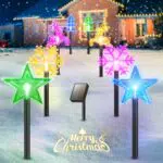 GEARLITE 8 Stück Weihnachtsdeko Aussen, Solarlampen für Außen mit 8 Modi