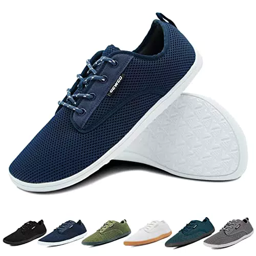 Geweo Barfußschuhe Damen Herren Traillaufschuhe Leicht Training Fitnessschuhe Sport Barfuss Schuhe Sneaker Indoor Outdoor rutschfest Barfussschuhe