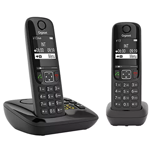 Gigaset AS690A Duo - 2 Schnurlose DECT-Telefone mit Anrufbeantworter - kontrastreiches Display - brillante Audioqualität - einstellbare Klangprofile - Freisprechfunktion - Anrufschutz