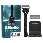 Gillette Intimate Nassrasierer Herren, Rasierer + 2 Rasierklingen