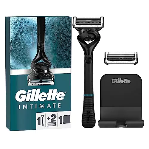 Gillette Intimate Nassrasierer Herren, Rasierer + 2 Rasierklingen