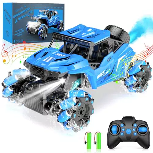 Gindoly Ferngesteuertes Auto, 2, 4GHz Geländewagen Monstertruck mit Spray