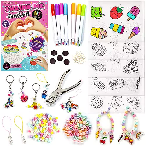 GirlZone Shrink Me Craft Kit, Erstellen Sie Schrumpf Kunst mit Schrumpffolie
