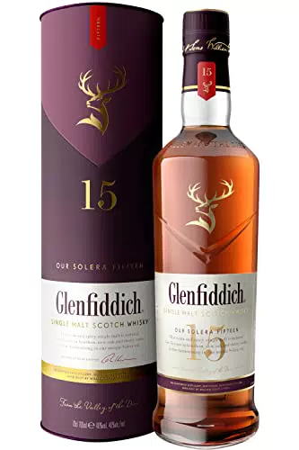 Glenfiddich 15 Jahre Single Malt Scotch Whisky Solera mit Geschenkverpackung