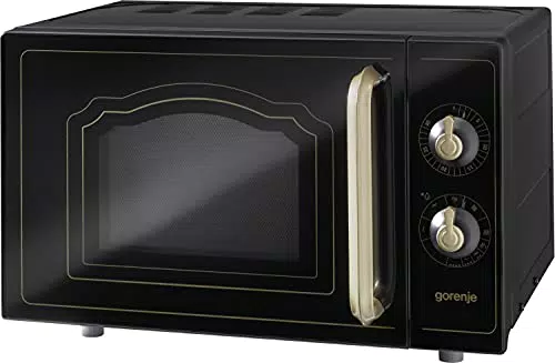 Gorenje MO 4250 CLB Stand-Mikrowelle mit Grillfunktion / 700 W / Garraum 20 L / matt-schwarz / Classico Collection