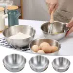 Gourmet Schüsselset 1/3PCS, Edelstahl Küchenschüssel 0.7-2.1L mit Graduierung