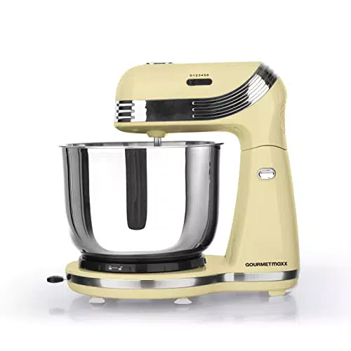 GOURMETmaxx Edelstahl Küchenmaschine Retro 'Vanille'
