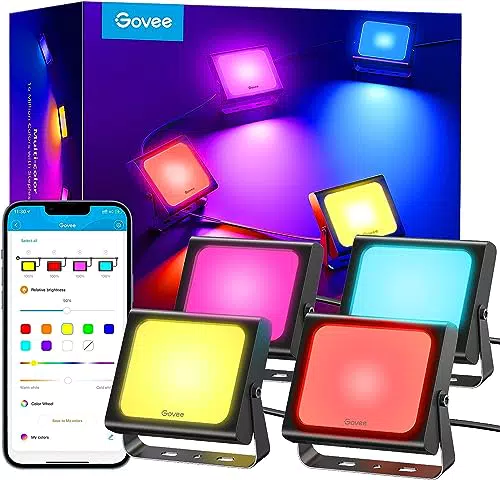 Govee Smart LED Strahler, RGBICWW WiFi Outdoor Strahler Funktioniert mit Alexa