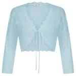 GRACE KARIN Damen Bolero 3/4 Ärmel Leichter Open Front Strickjacke Cropped Cardigan Kurz Shrug Bolero für Kleider Tops L Hellblau CL1887S23-07