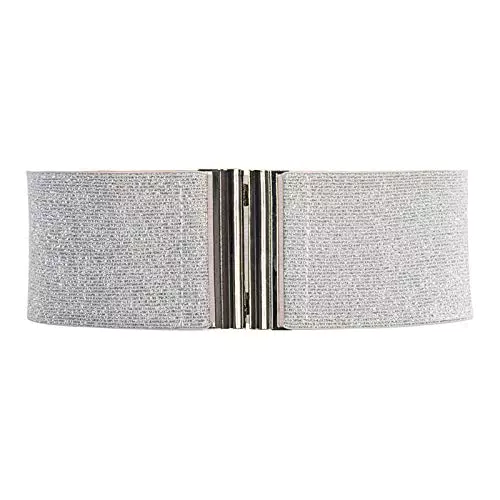 GRACE KARIN Damen Mädchen Mode breiter Metallhaken dehnbarer elastischer Taillengürtel Bund