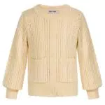 GRACE KARIN Mädchen Strickjacke Basic Kinder Cardigan Aprikose Bolero Strickweste Schule Strickware Sweatjacke Langarm mit Tasche 152/158