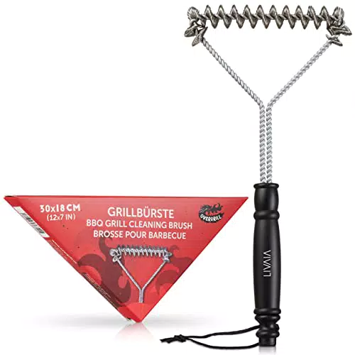 Grillbürste Edelstahl: BBQ Grillrost Edelstahl Reinigungsbürste OVERGRILL Edelstahl Grill Reiniger Bürste f. Gasgrill