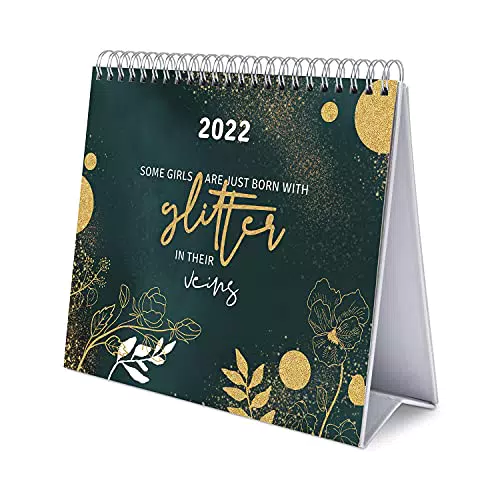 Grupo Erik Tischkalender 2022 -Glitter Gold Dreams Kalender 2022 Tischkalender - Tischplaner 2022 Planer 2022