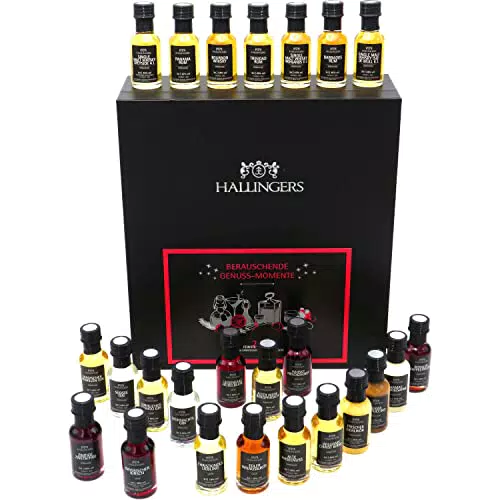 Hallingers Likör Adventskalender handmade, Premium Spirituosen und Likör - Berauschende Genussmomente - Whisky
