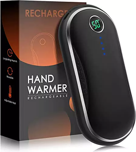 Handwärmer Wiederaufladbar, 10000mAh Tragbare Elektrische Taschenwärmer Power Bank mit 15 Std Lang Anhaltende Wärme