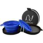 Happilax Travel Bowl Set - 2X Faltbarer Hundenapf - Futter- und Wassernapf für Hunde auf Reisen