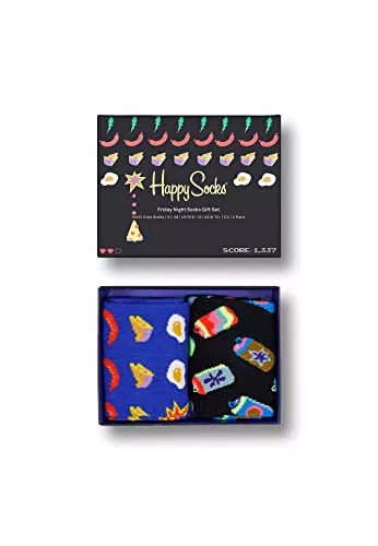 Happy Socks 2-Pack Friday Night Socks Set, farbenfrohe und fröhliche