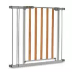 Hauck Türschutzgitter / Treppenschutzgitter für Kinder Wood Lock 2 Safety Gate inkl. 9 cm Verlängerung / ohne Bohren / 84 - 89 cm breit / erweiterbar / Metall Holz Gitter / grau