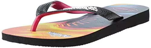 Havaianas Top Marvel Flip Flops Unisex, Schwarz/Rosa Elektrisch