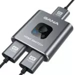 HDMI Splitter HDMI Switch, GANA 4K@60Hz Aluminium Bidirektional HDMI Switch 2 In 1 Out oder 1 In 2 Out HDMI Verteiler HDMI Switcher unterstützt HD 4K 3D für HD TV/Fire Stick/Xbox/PS3/PS4