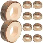 Healifty 10 Rustikale hölzerne Serviettenringe Handgefertigte unvollendete Kreis Servietten Dekor Serviettenhalter für Tisch DIY Projekte Hotel Craft Making Hochzeit