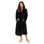 HEARTNICE Bademantel Damen Kapuze flauschiger Bademantel Fleece Kuschel Bademantel Plüsch Morgenmantel Hausmantel
